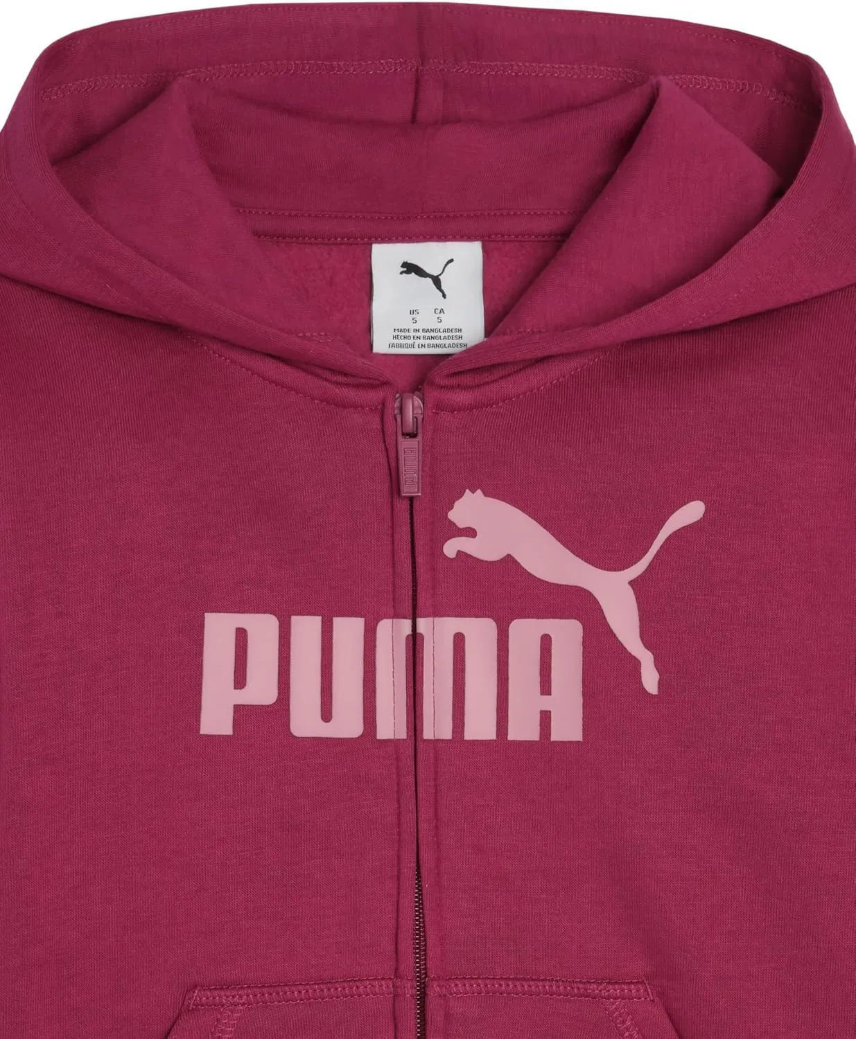 Детская худи на молнии PUMA, Berry — фото 3