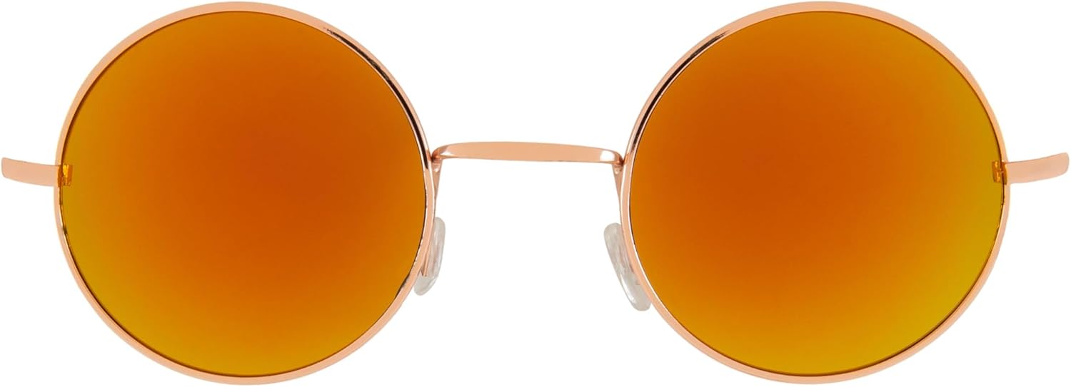 

Круглые солнцезащитные очки OWL в металлической оправе, в стиле хиппи, с защитой от УФ-излучения UV400, поликарбонатные линзы, очки Джона Леннона для мужчин и женщин, Red Mirror Lens / Gold