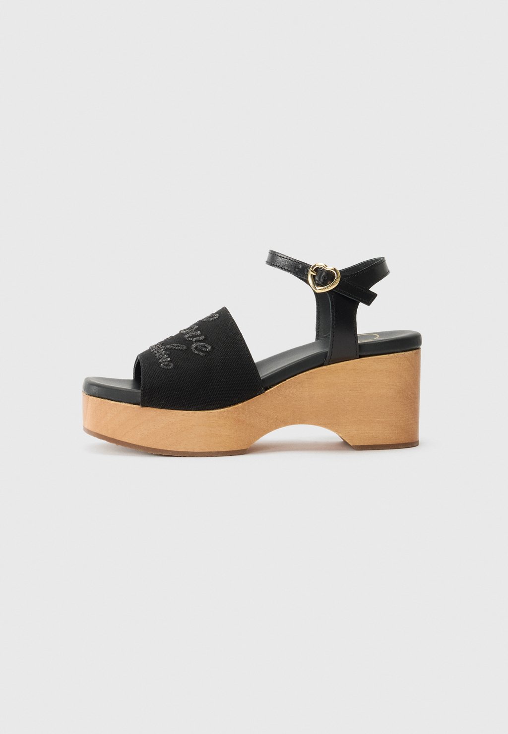 Босоножки на танкетке Platform sandals Love Moschino, черный