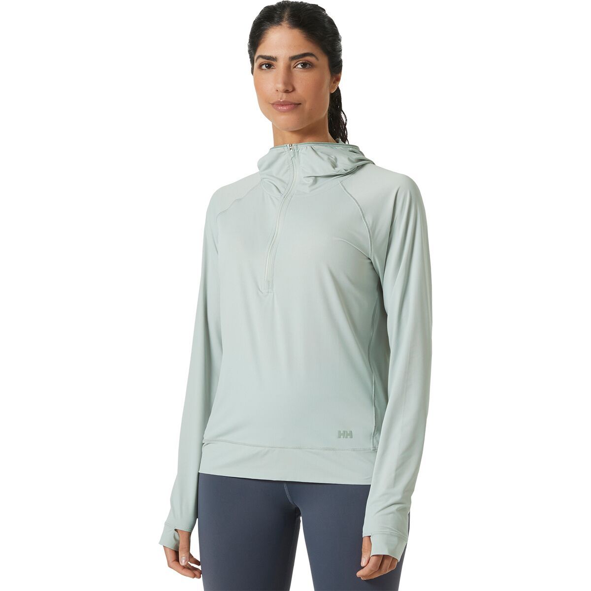 

Шине солен худи с молнией наполовину Helly Hansen, зеленый