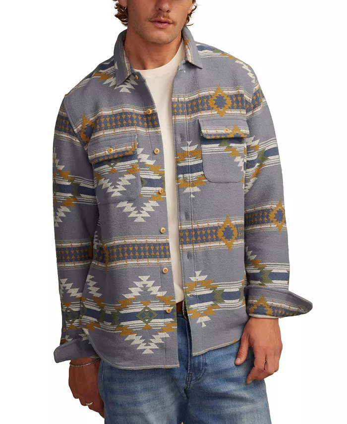 

Мужская рубашка с длинным рукавом в юго-западном стиле Humbolt на пуговицах Lucky Brand, синий