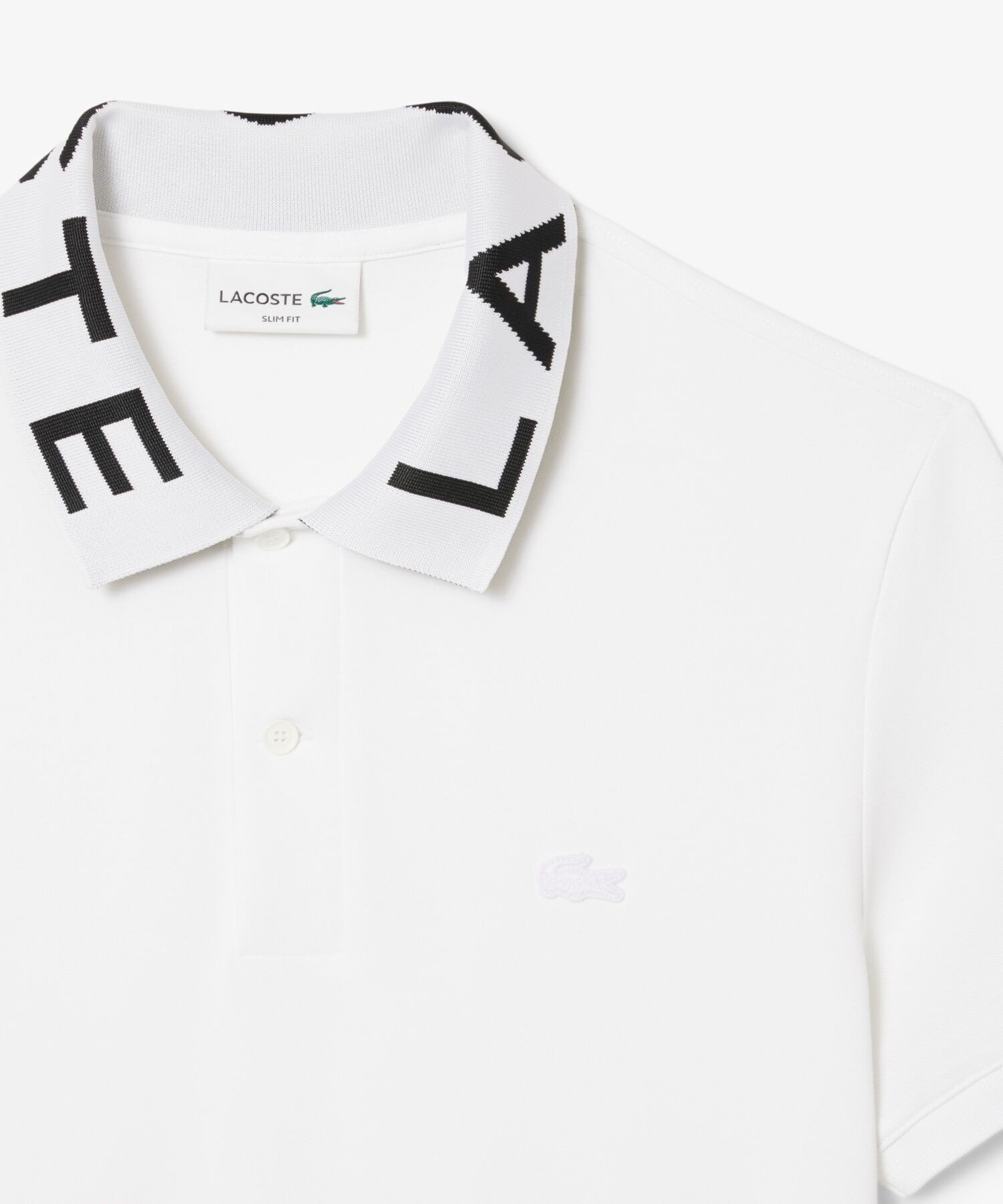 Рубашка-поло LACOSTE с жаккардовым воротником, White — фото 4