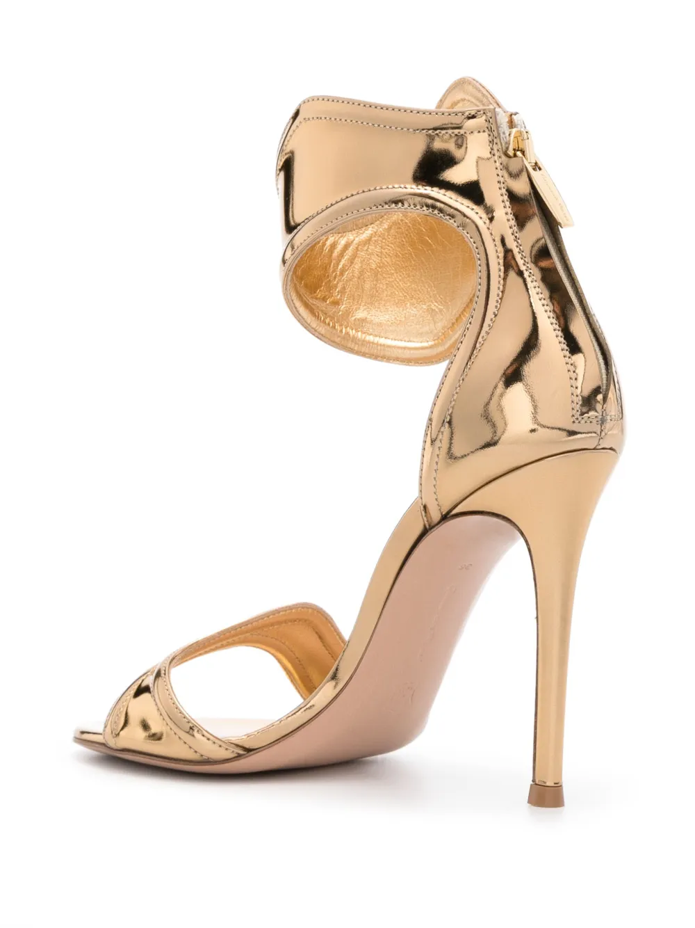 Босоножки Lucrezia 105 с эффектом металлик Gianvito Rossi, золотой — фото 3