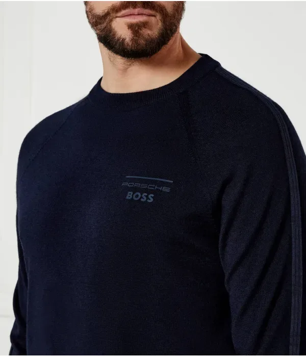 Wełniany свитер Balleto_PS Boss X Porsche regular fit Boss, темно-синий — фото 4
