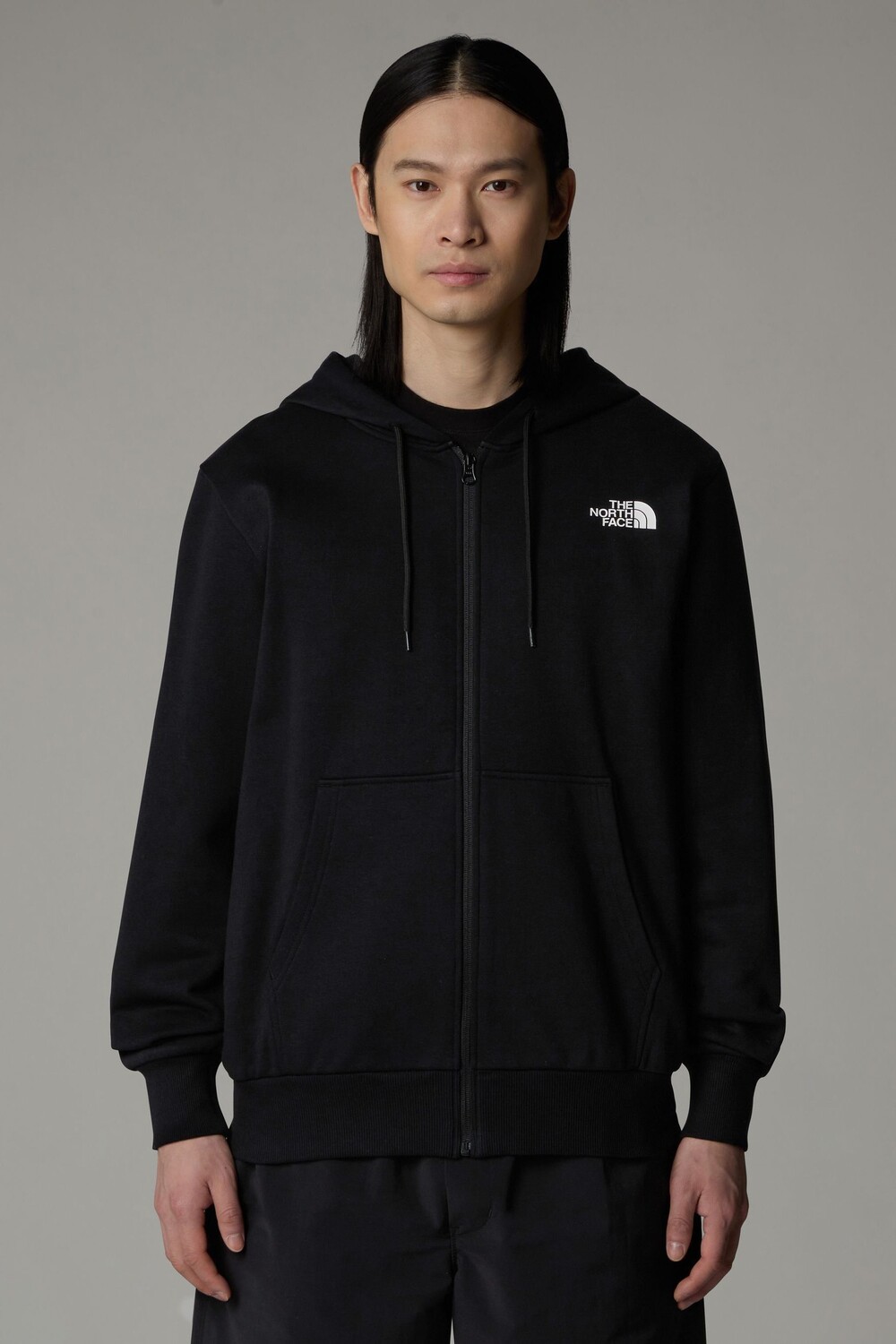 

Мужская простая толстовка с капюшоном на молнии The North Face, черный