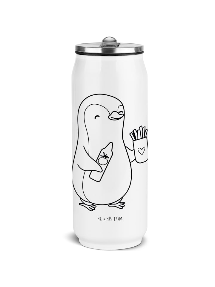 

Mr. & Mrs. Panda Бутылка воды, картофель фри в виде пингвина без слогана, белого цвета