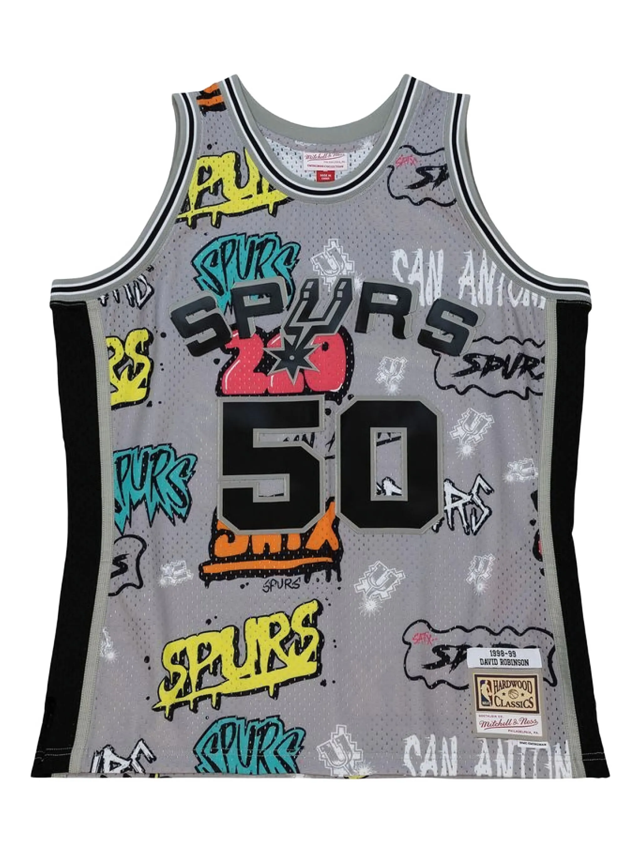 

Футболка Slap Sticker Swingman NBA Spurs 1998 David Robinson Mitchell & Ness, серый