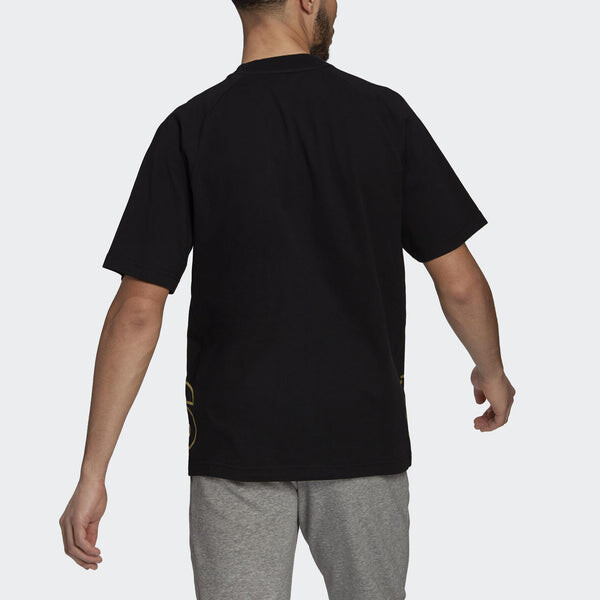 Футболка u big logo t sports stylish printing round neck short sleeve black Adidas, черный — фото 4