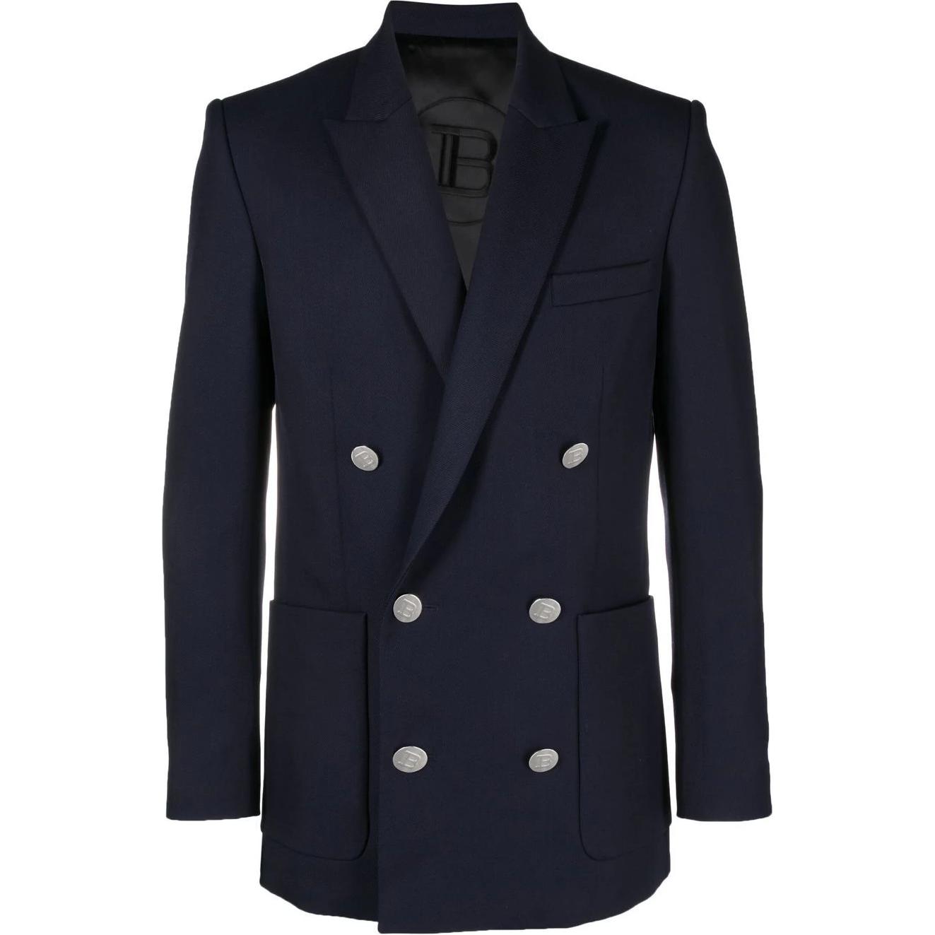 

BALMAIN Пиджан из зернистой ткани, Marine Blue