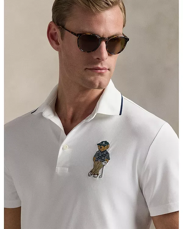 Рубашка-Поло с приталенным кроем "медведь" Polo Ralph Lauren, White — фото 4