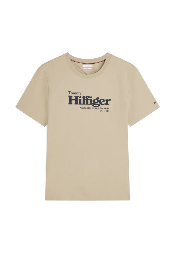 Футболка Tommy Hilfiger с принтом, батик хаки — фото 4