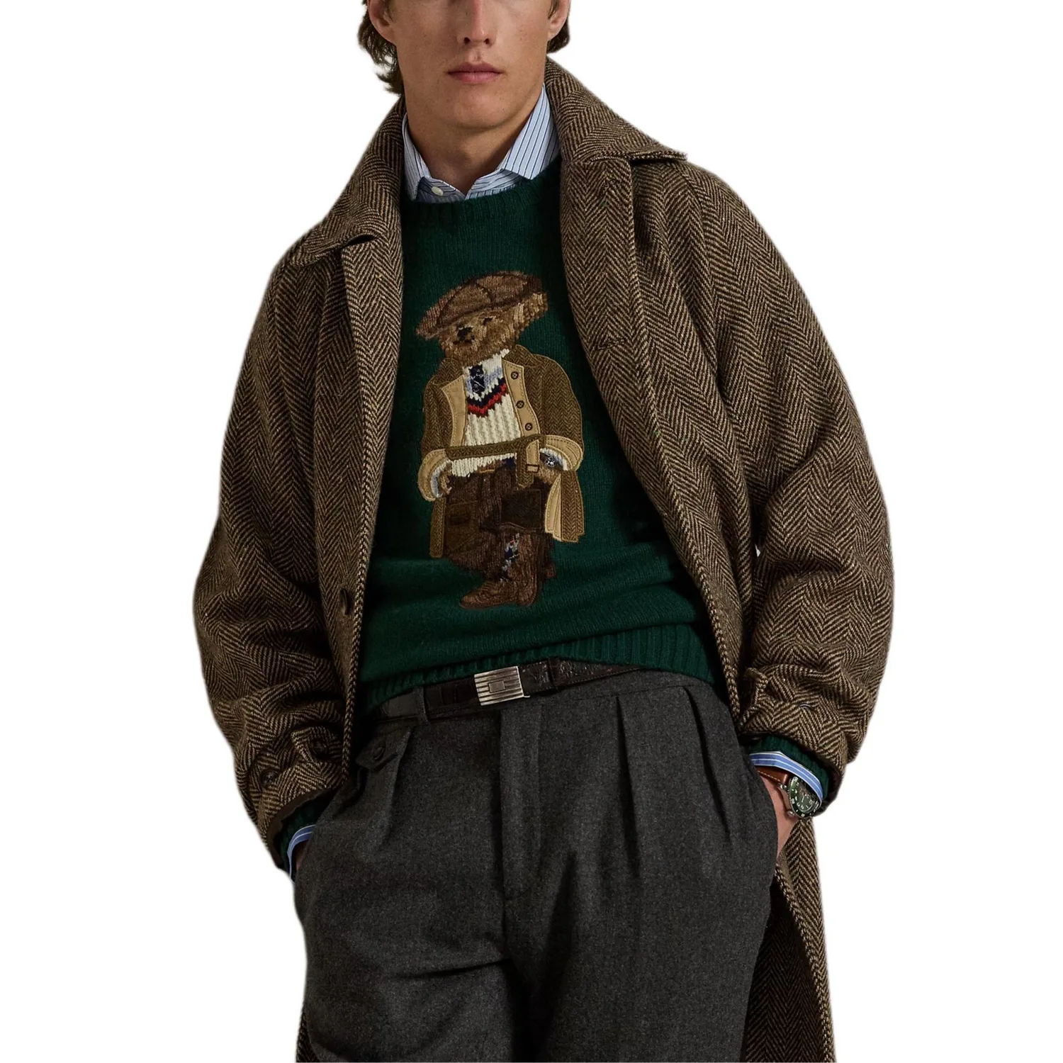Шерстяной свитер Polo Ralph Lauren, vintage pine wood зеленый — фото 3