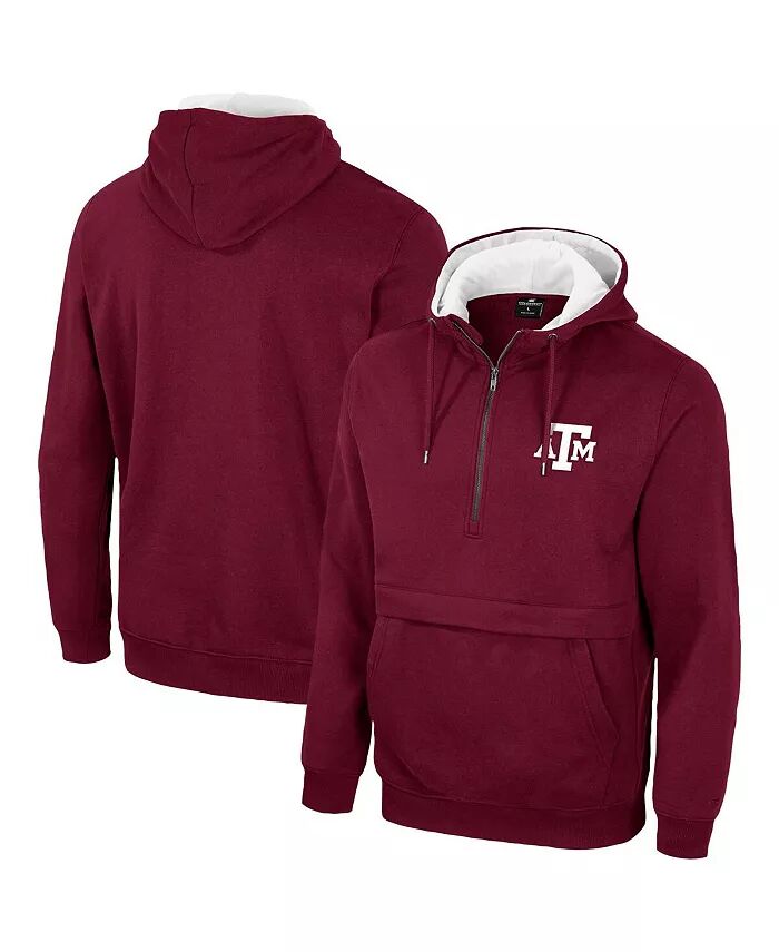 

Мужская темно-бордовая техасская толстовка A&M Aggies Half-Zip с капюшоном Colosseum