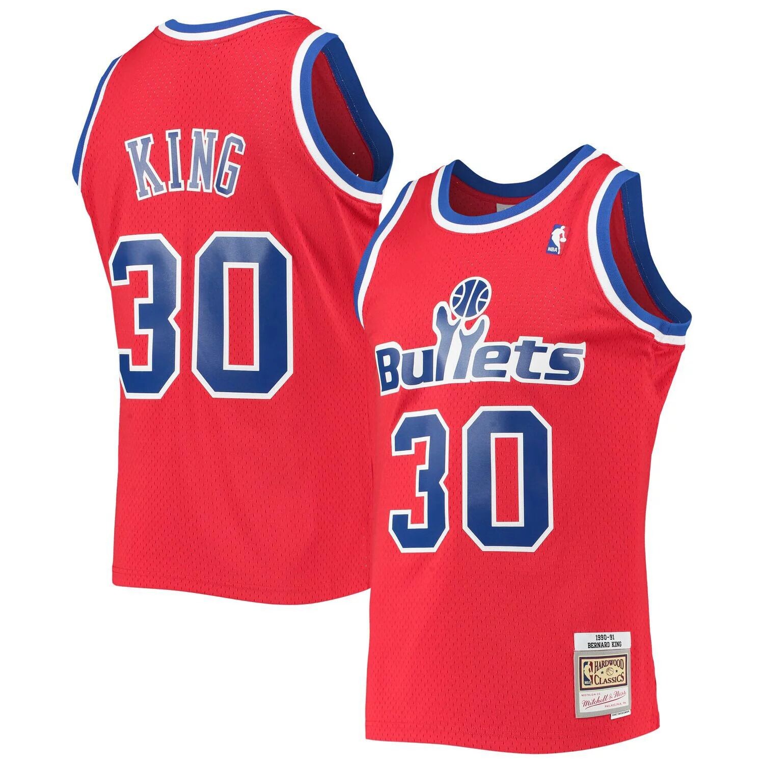 

Мужская майка Mitchell & Ness Bernard King Red Washington Bullets 1990-91 Hardwood Classics Swingman