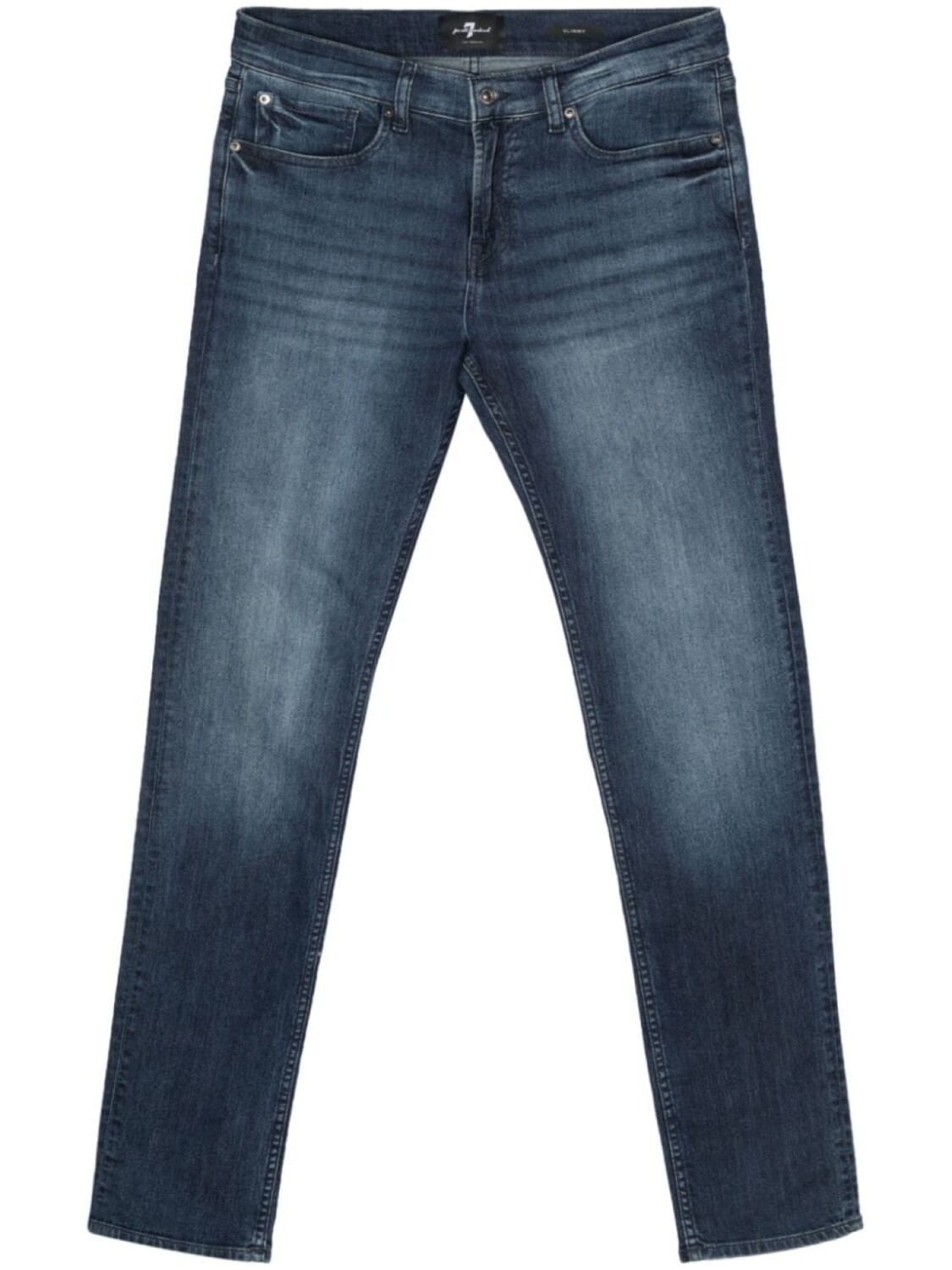 

7 For All Mankind узкие джинсы средней посадки, синий