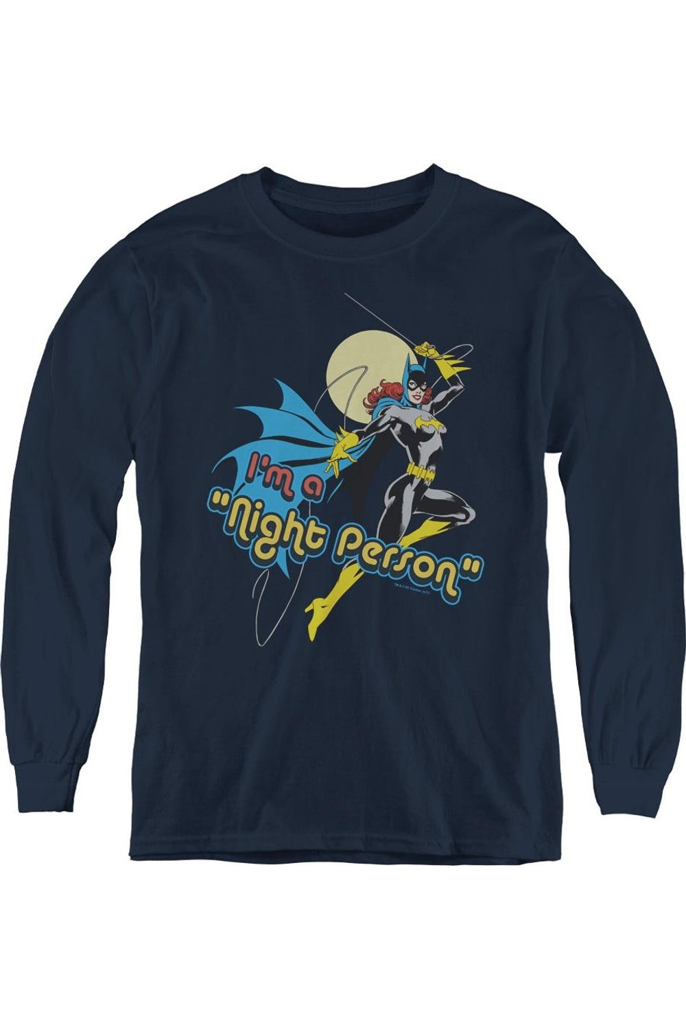 

Футболка с длинным рукавом DC Comics Night Person Youth Gildan, темно-синий