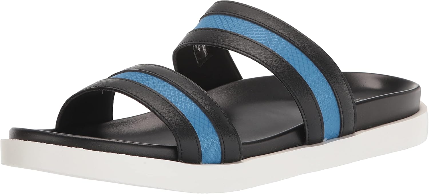 

Мужские шлепанцы STACY ADAMS Metro с двойным ремешком, плоская подошва, черный/синий