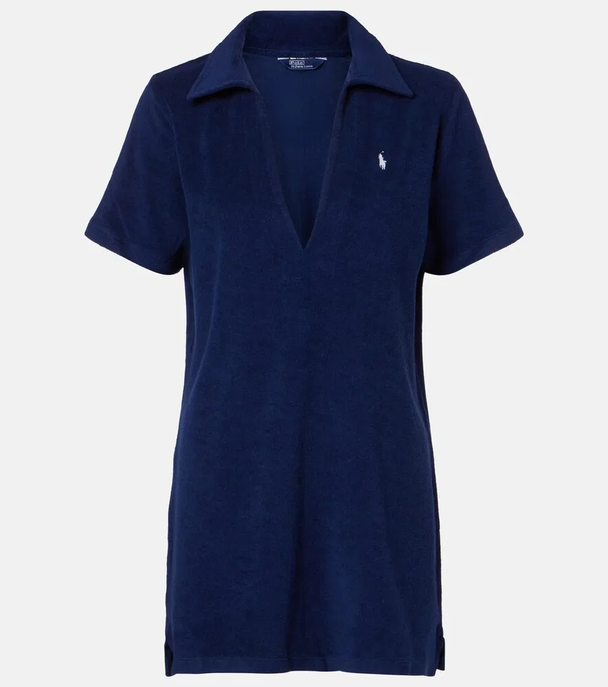 Платье-поло из хлопковой махровой ткани Polo Ralph Lauren, синий