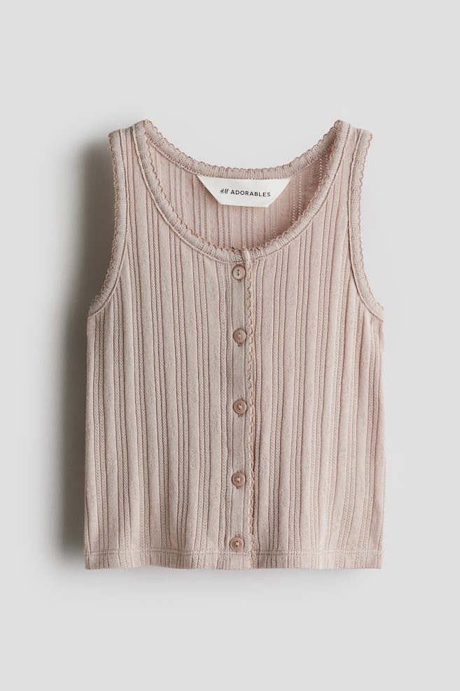 

Майка из джерси с ажурным узором H&M, бежевый