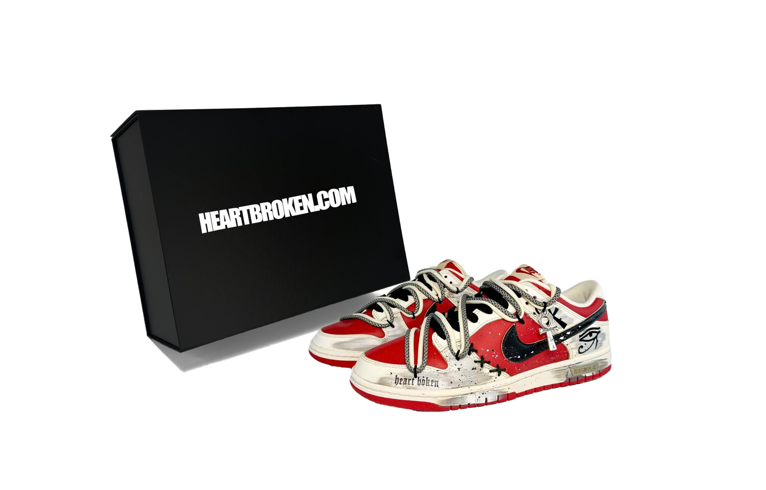 

Кроссовки Nike Dunk Skateboarding Shoes Men Low-top Black/Red, красный