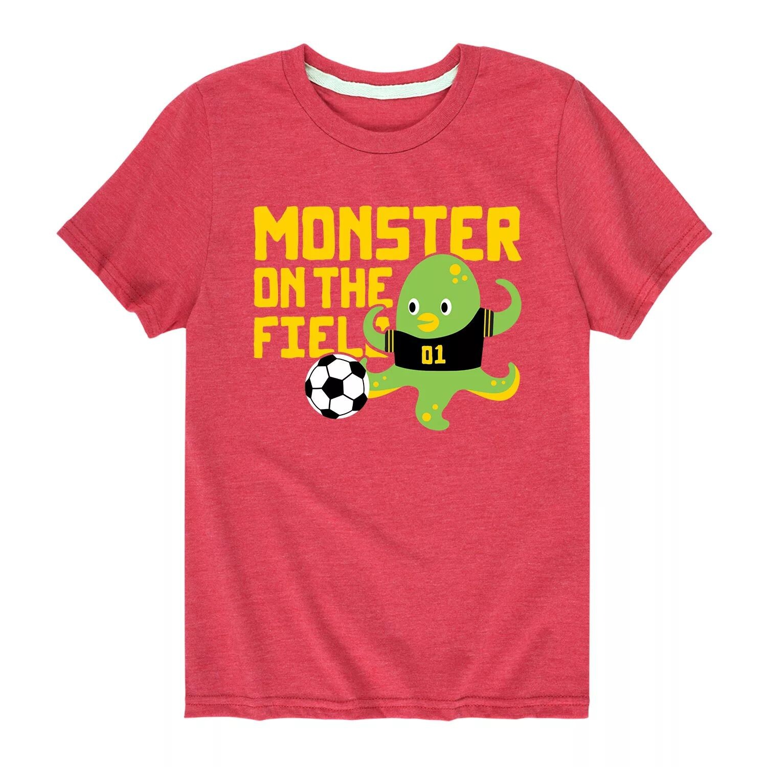 

Футболка с рисунком Monster On The Field для мальчиков 8–20 лет Licensed Character, красный