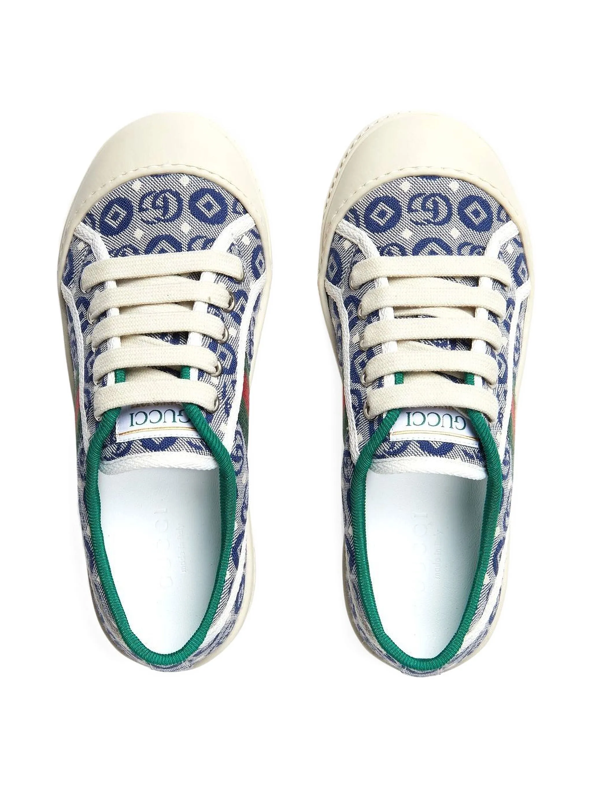 Кеды 1977 Tennis с жаккардовым принтом Gucci Kids, синий — фото 4