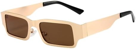 

Модные солнцезащитные очки в маленькой оправе для женщин, металлические солнцезащитные очки для мужчин, винтажные солнцезащитные очки, C2, один размер MTZJH, One Color