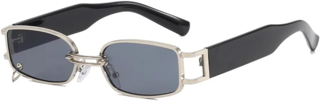 

Модные панк-солнцезащитные очки для мужчин и женщин, роскошные солнцезащитные очки в маленькой оправе, металлические зеркальные, с защитой от УФ-излучения UV400 VVTWSSW, Silver Gray