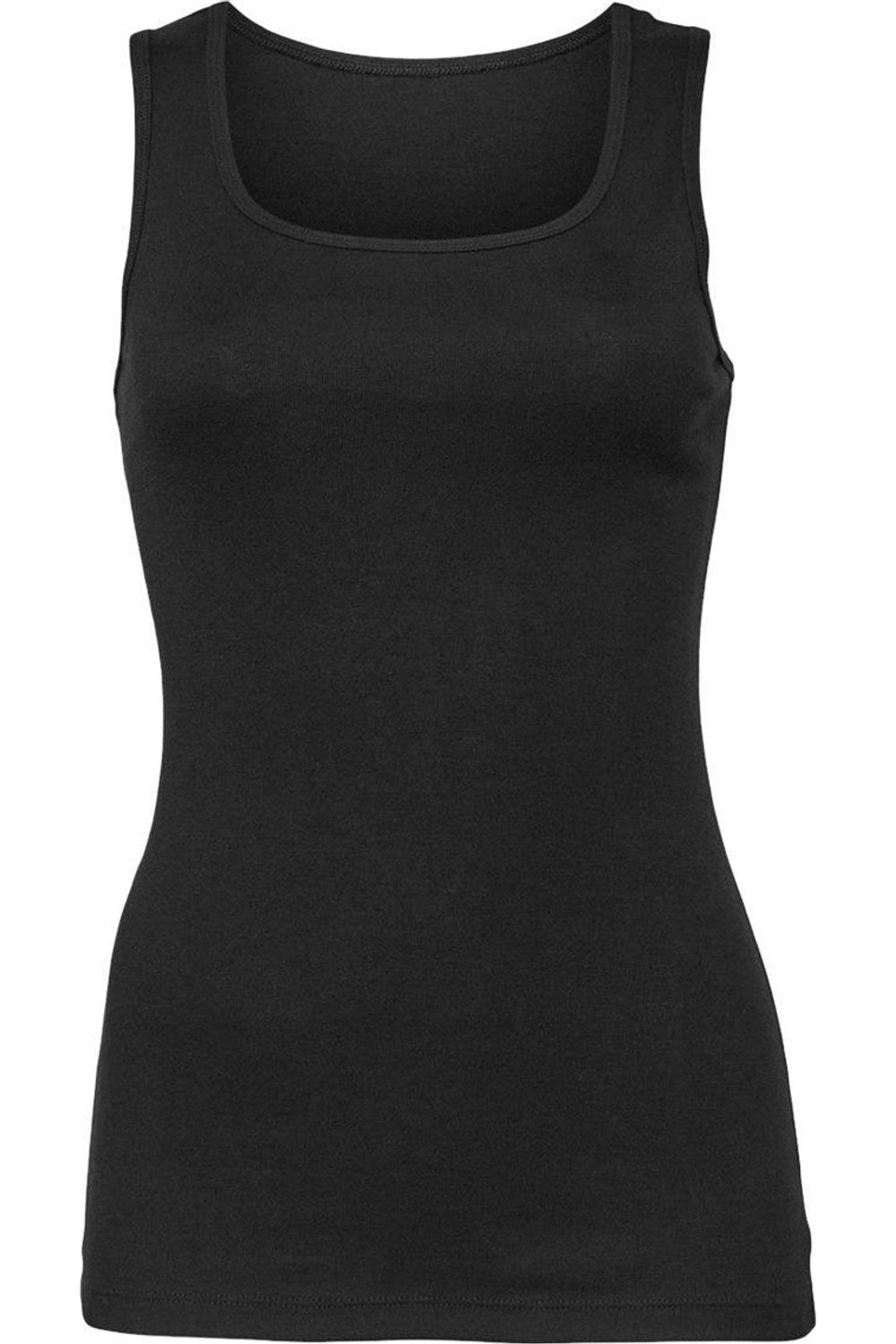 

Женская майка в рубчик BELLA + CANVAS, цвет solid black blend