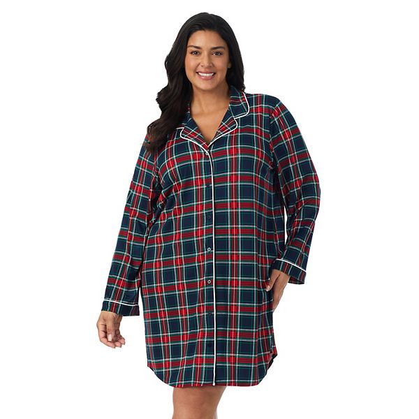

Уютная ночная рубашка с длинным рукавом и V-образным вырезом Plus size Draper James, Navy Georgia Plaid