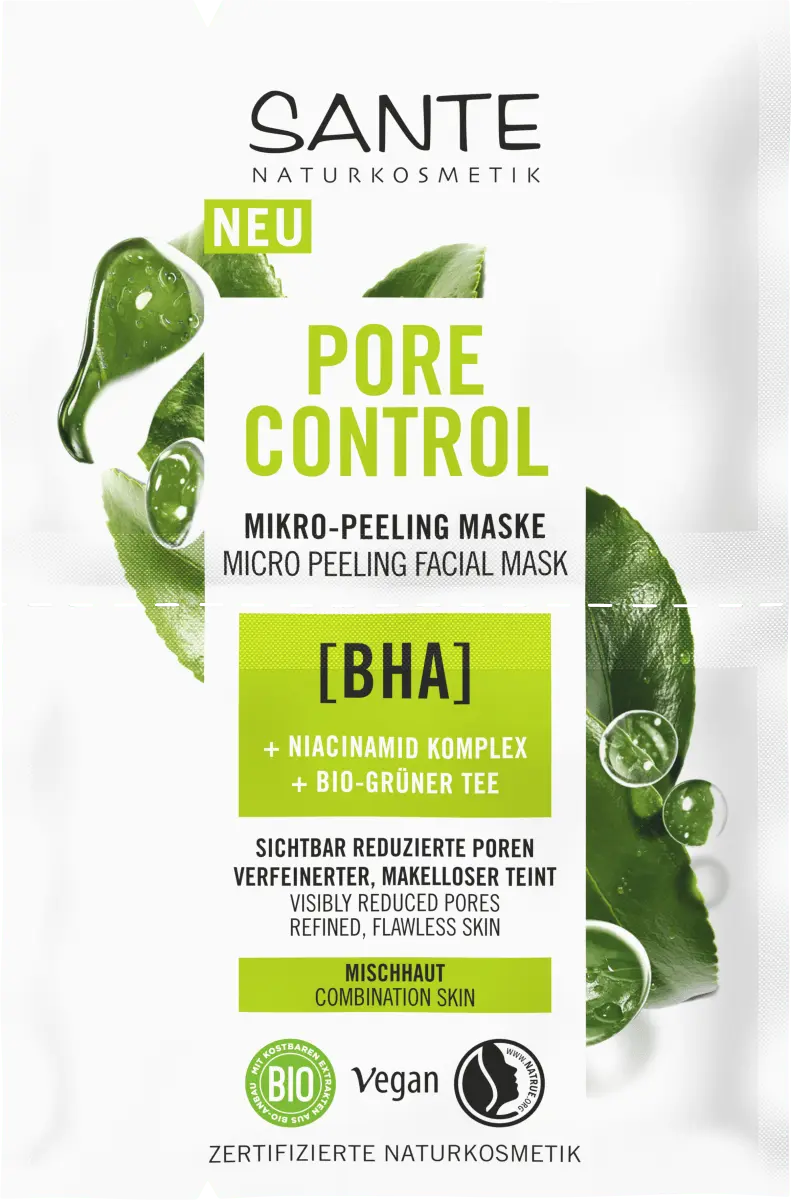 

Маска для лица Pore Control BHA (2х4мл) 8мл SANTE NATURKOSMETIK