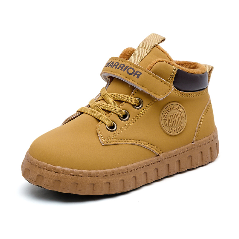Кроссовки Casual Kids' Low top из искусственной кожи с противоскользящей подошвой, устойчивые к истиранию, с термобалансом и поддержкой WARRIOR, коричневый-fleece-lined — фото 3