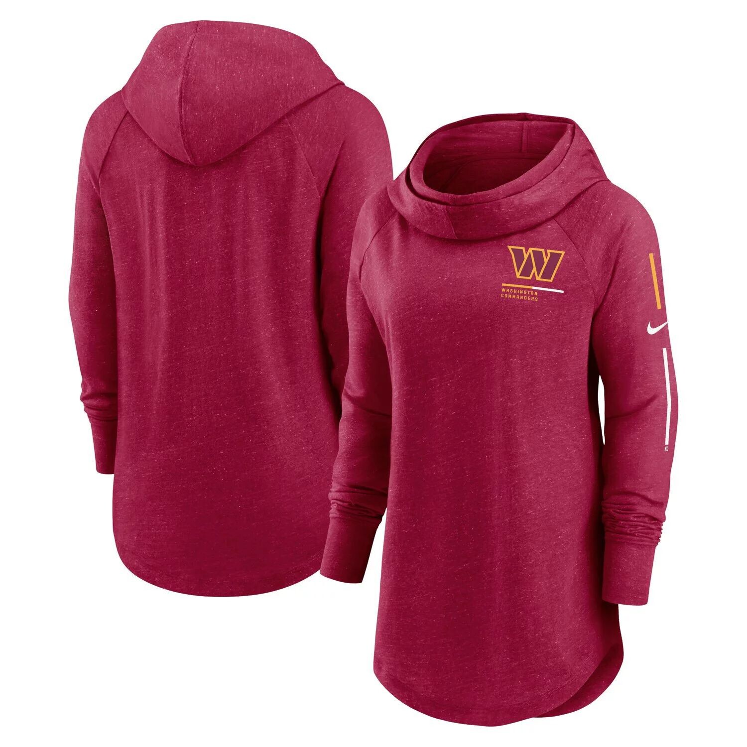 Женский пуловер с капюшоном Nike Burgundy Washington Commanders Minimal Statement реглан с воротником-воронкой Nike — фото 4