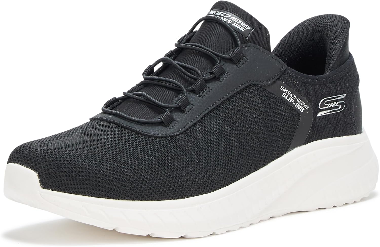 Мужские кроссовки Skechers Squad Chaos - Прочные слипоны для легкой ходьбы без использования рук, белый/черный
