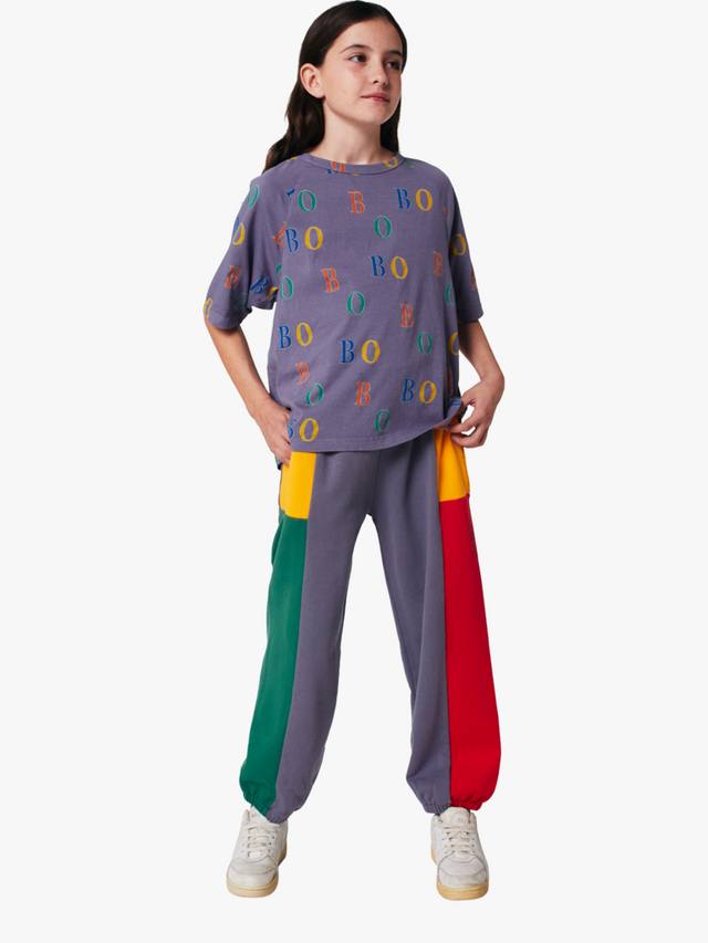 

Детская футболка с принтом логотипа и регланными рукавами из хлопка Bobo Choses, Blue