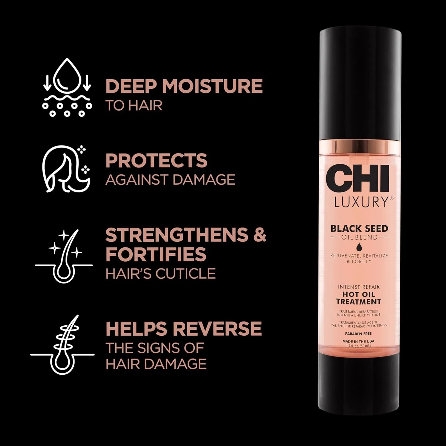 Интенсивное восстанавливающее горячее масло CHI Luxury Black Seed Oil, 50 мл Chi — фото 2