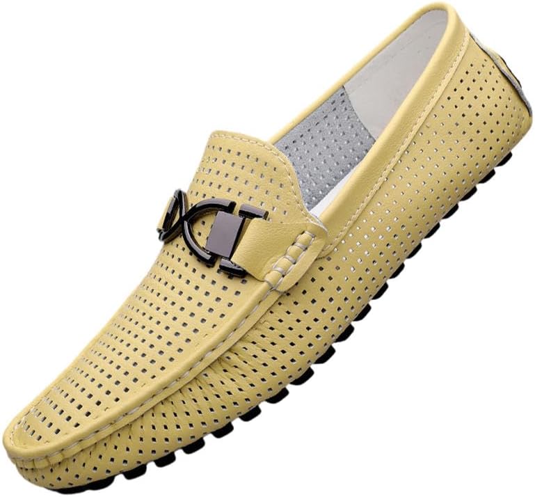 

Кожаные лоферы SWZEC для мужчин, желтый