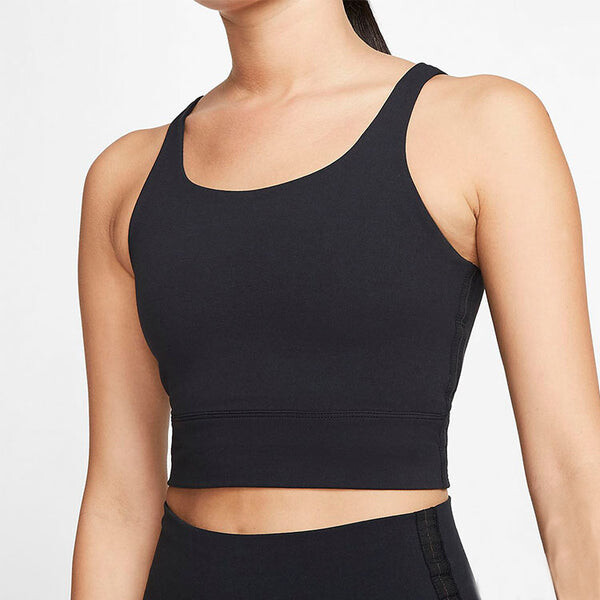 Футболка as w nk yoga luxe crop tank black Nike, черный — фото 3