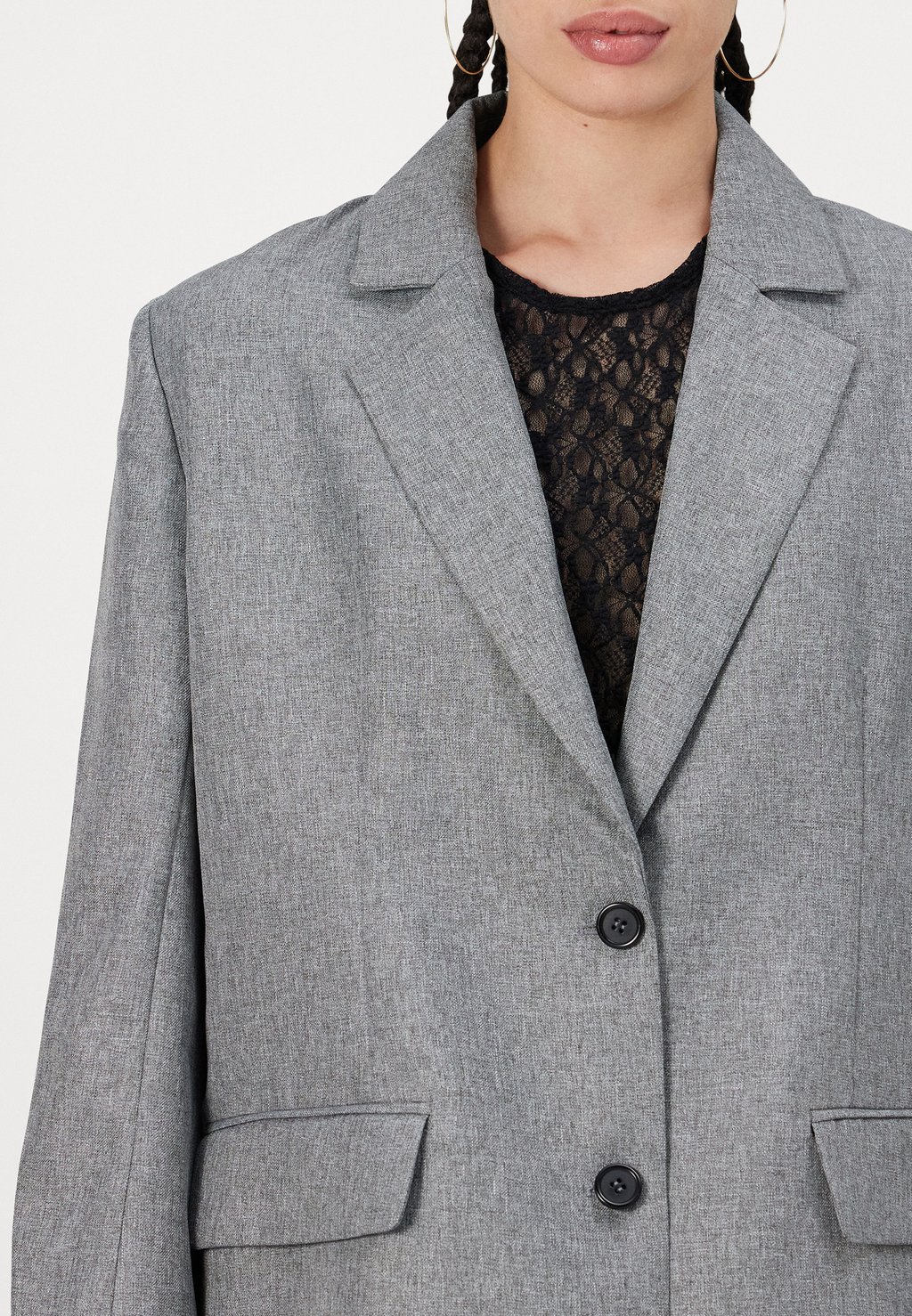 

Блейзер SNNANA OVERSIZED BLAZER SOMETHINGNEW, серый