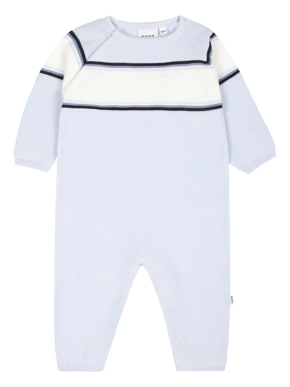 

Ромпер с тисненым логотипом BOSS Kidswear, синий