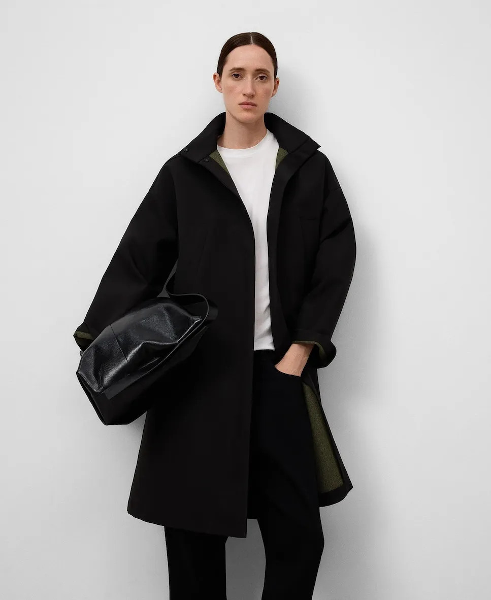 

Женское пальто из ткани с воротником-стойкой Adolfo Dominguez, черный