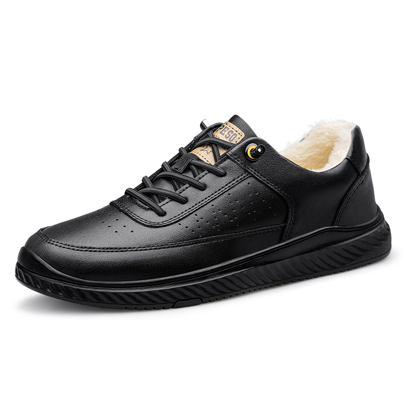 

Bull Thunder Низкие мужские скейтерские ботинки черные утепленные, цвет Black Insulated Shoes
