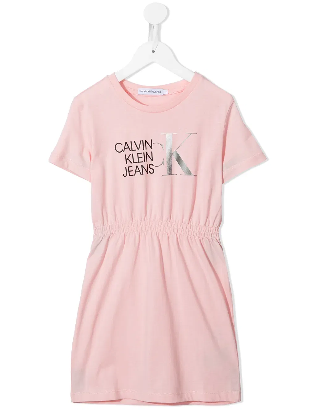 Платье-Комбинация с принтом в виде фольгированного логотипа Calvin Klein Kids, розовый