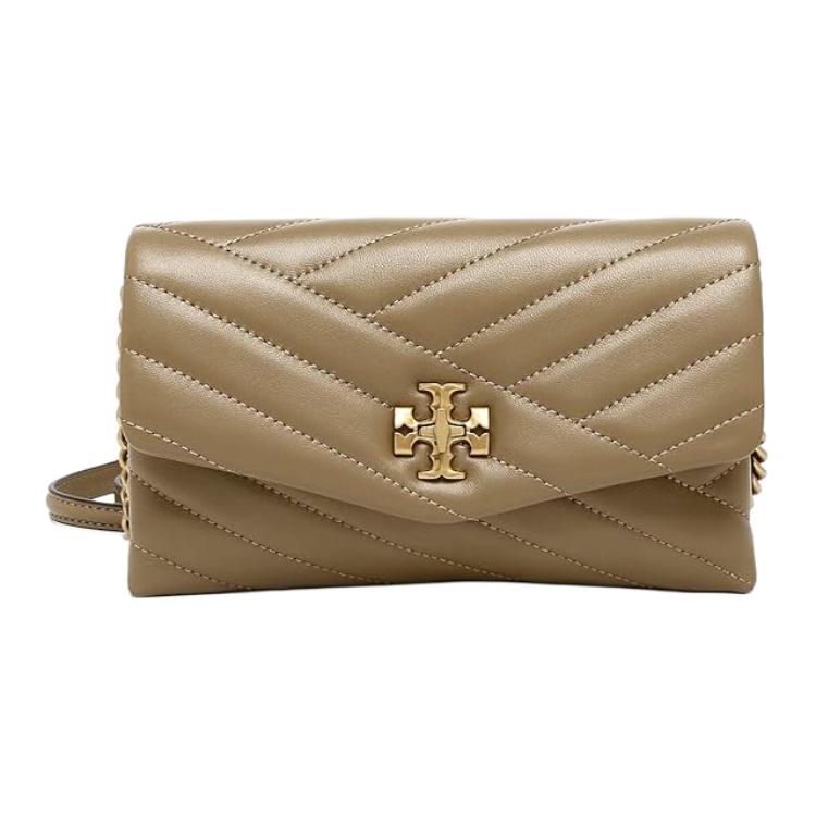 

Сумка-конверт Kira из кожи, через плечо, на плечо, обычная женская, цвет устричный умбра TORY BURCH
