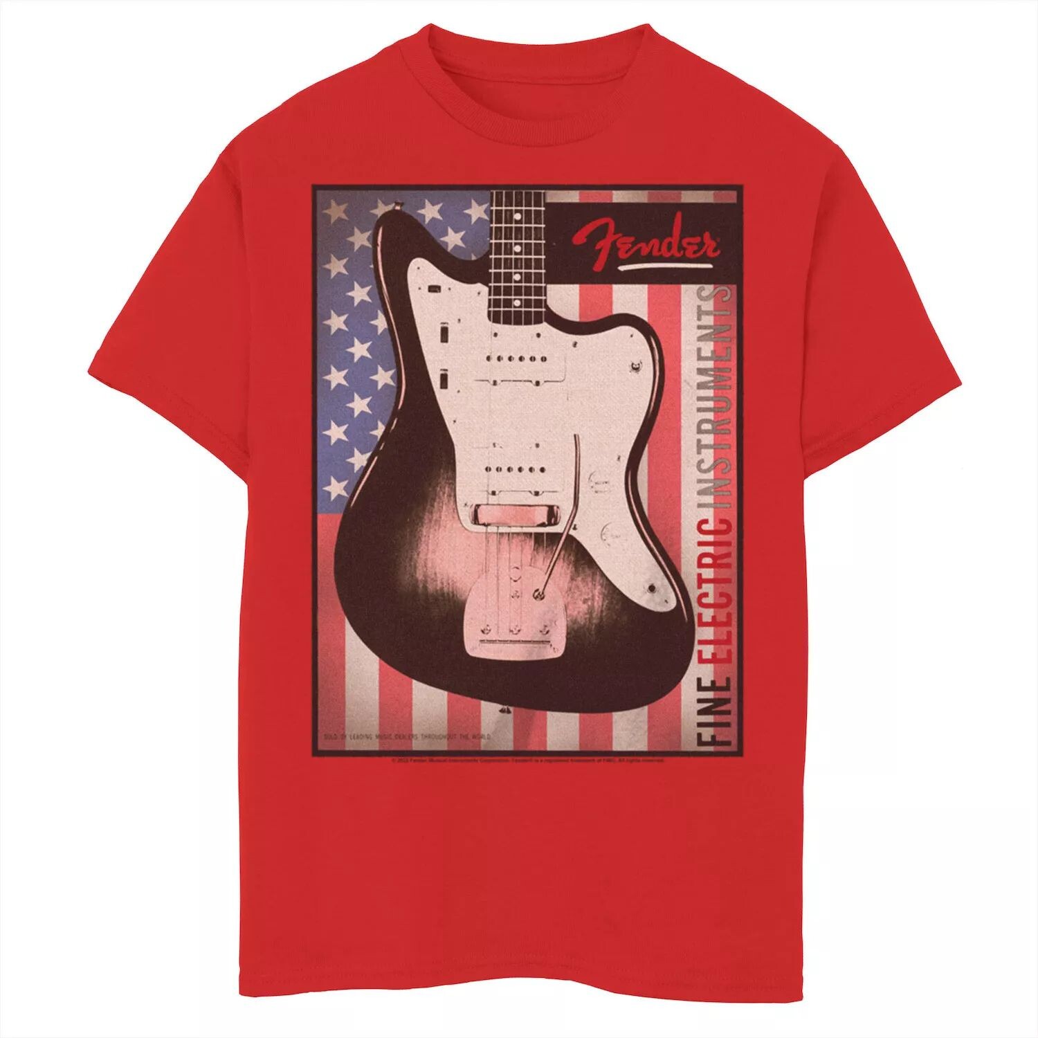 

Футболка Fender Fine Instruments с плакатом и флагом США для мальчиков 8–20 лет Licensed Character