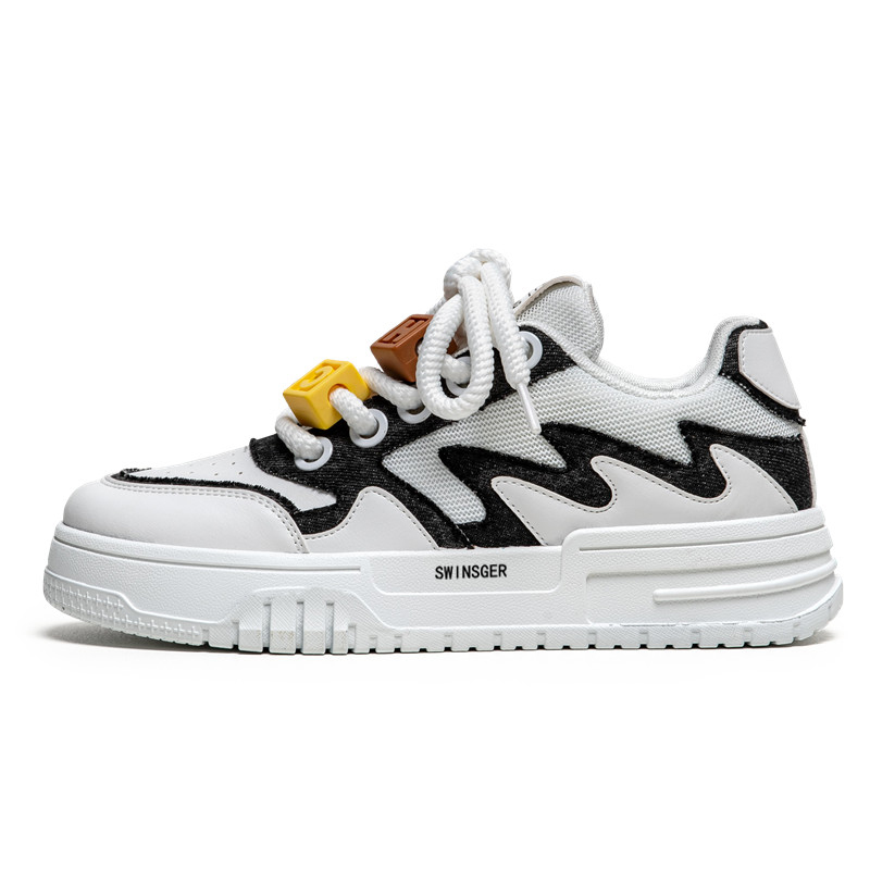 

Легкие и дышащие низкие скейтбордские кроссовки мужские Swinsger, белый черный