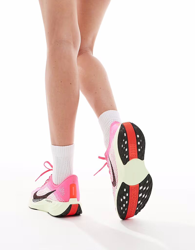 Кроссовки Nike Running Pegasus Plus розового и зеленого цвета — фото 3