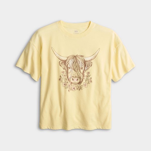 

Футболка с принтом oversize для девочек 7-20 лет в размерах regular и plus So, Highland Cow