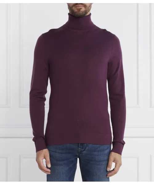 

Wełniany водолазка Slim fit Calvin Klein, фиолетовый
