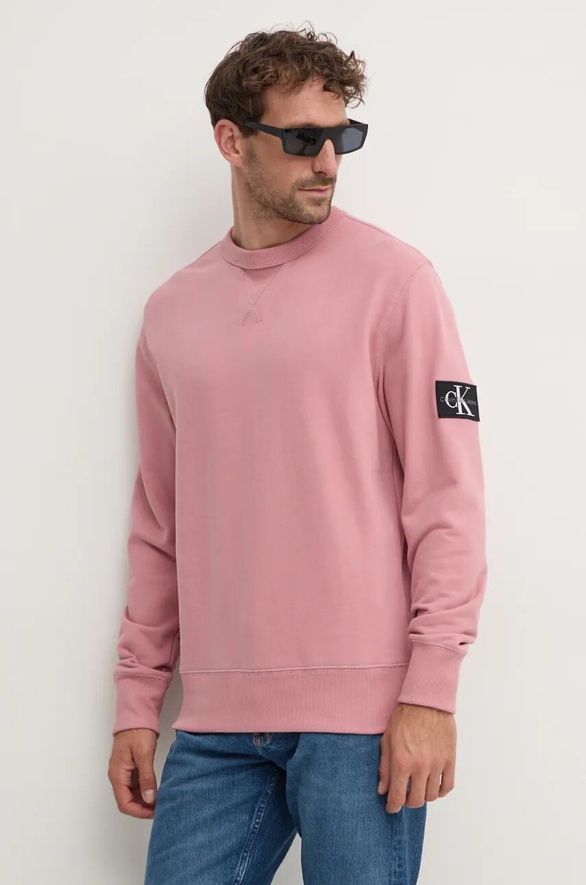 

Хлопковая толстовка Calvin Klein Jeans, розовый